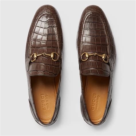 gucci jordaan brown|gucci jordaan crocodile loafer.